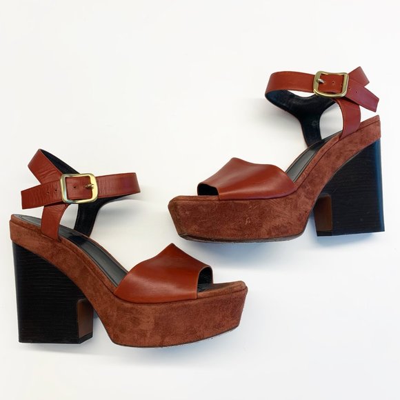 Celine Leather Suede Platform Heel - Picture 2 of 7